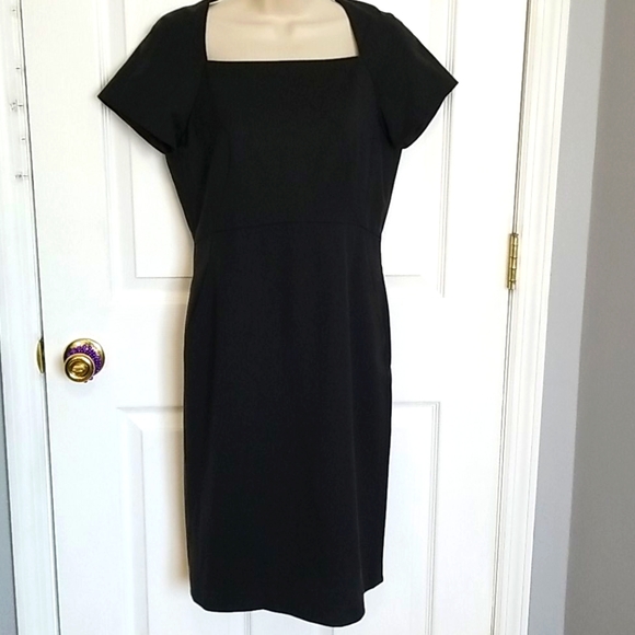 Lafayette 148 virgin wool black  clasic minimalist midi dress 0 - Picture 1 of 8